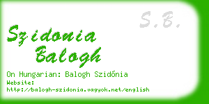 szidonia balogh business card